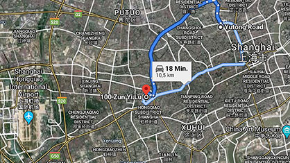 Google Maps shows how close the sales office of Oerlikon's Manmade Fibers segment has now come to Hongqiao International Airport. (c) 2020 Oerlikon Google Maps shows how close the sales office of Oerlikon's Manmade Fibers segment has now come to Hongqiao International Airport. (c) 2020 Oerlikon