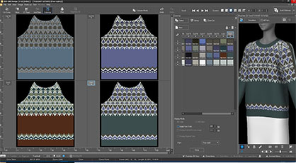 Shima Seiki’s new SDS-ONE APEX design software now features the 4,320 color references of Archroma’s Color Atlas library.
(Photo: Shima Seiki) Shima Seiki’s new SDS-ONE APEX design software now features the 4,320 color references of Archroma’s Color Atlas library.
(Photo: Shima Seiki)