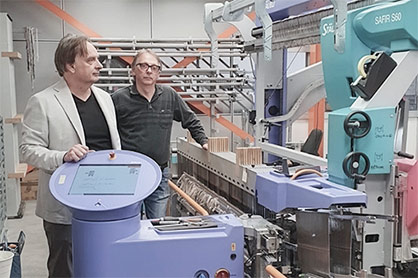 Fausto and Silvano Nesi in their weaving preparation department © 2021 Staeubli Fausto and Silvano Nesi in their weaving preparation department © 2021 Staeubli