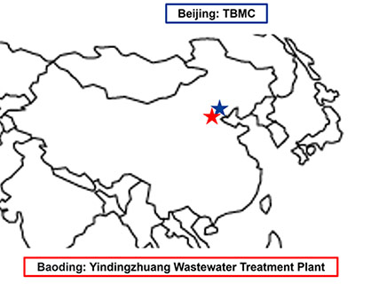 Toray Bluestar Membrane is near the Yindingzhuang Wastewater Treatment Plant © 2022 Toray Toray Bluestar Membrane is near the Yindingzhuang Wastewater Treatment Plant © 2022 Toray