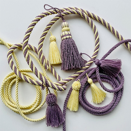 © Photo: Indorama Ventures Fibers Germany GmbH | Trimmings made with flame retardant, UV-stable, spundyed Trevira® yarns, manufactured by Jende Manufaktur GbR © Photo: Indorama Ventures Fibers Germany GmbH | Trimmings made with flame retardant, UV-stable, spundyed Trevira® yarns, manufactured by Jende Manufaktur GbR
