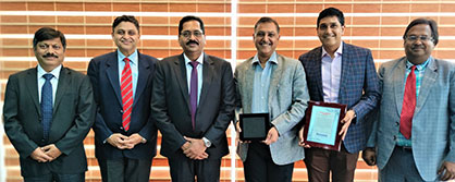 Kiran Hanchate, Vice President (Spinning), A.T.E., Ashish Sharma, Senior Vice President, Sales and Marketing, Trützschler India, Joseph Thomson, CEO, Trützschler India, Dinesh Nolkha, Managing Director, Nitin Spinners Limited, Nitin Nolakha, Joint Managing Director, Nitin Spinners Limited, Sandeep Garg, President, Nitin Spinners Limited © 2022 Trützschler