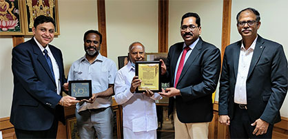 S. Senthilnathan, Deputy General Manager, A.T.E., K. Shanmugavel, Managing Director, Sri Matha Mills Limited, A. Suresh, Vice President (Strategy), A.T.E.  © 2022 Trützschler
