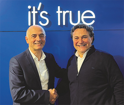 Markus Wurster, Director Sales and Marketing at Trützschler Group (left), and Osman Balkan, Owner of Balkan Textile Machinery INC.CO (right). © 2023 Trützschler Markus Wurster, Director Sales and Marketing at Trützschler Group (left), and Osman Balkan, Owner of Balkan Textile Machinery INC.CO (right). © 2023 Trützschler