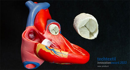 Novel woven textile heart valve prosthesis © ITM/TUD Novel woven textile heart valve prosthesis © ITM/TUD