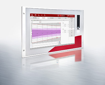 New customer-centered user interface with a 16:9 touchscreen on control units © 2021 Uster